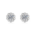 Moissanite Sunflower Halo Earrings