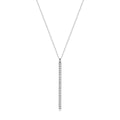 Moissanite Geometric Vertical Bar Pendant Necklace in 925 Sterling Silver