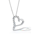Asymmetrical Hollow Heart Moissanite 925 Sterling Silver Necklace