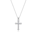 Vintage Cross Moissanite 925 Sterling Silver Necklace