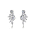Moissanite Leaf Cluster Earrings