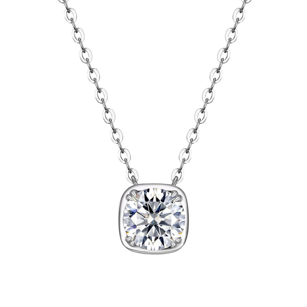 Moissanite Square Solitaire Necklace