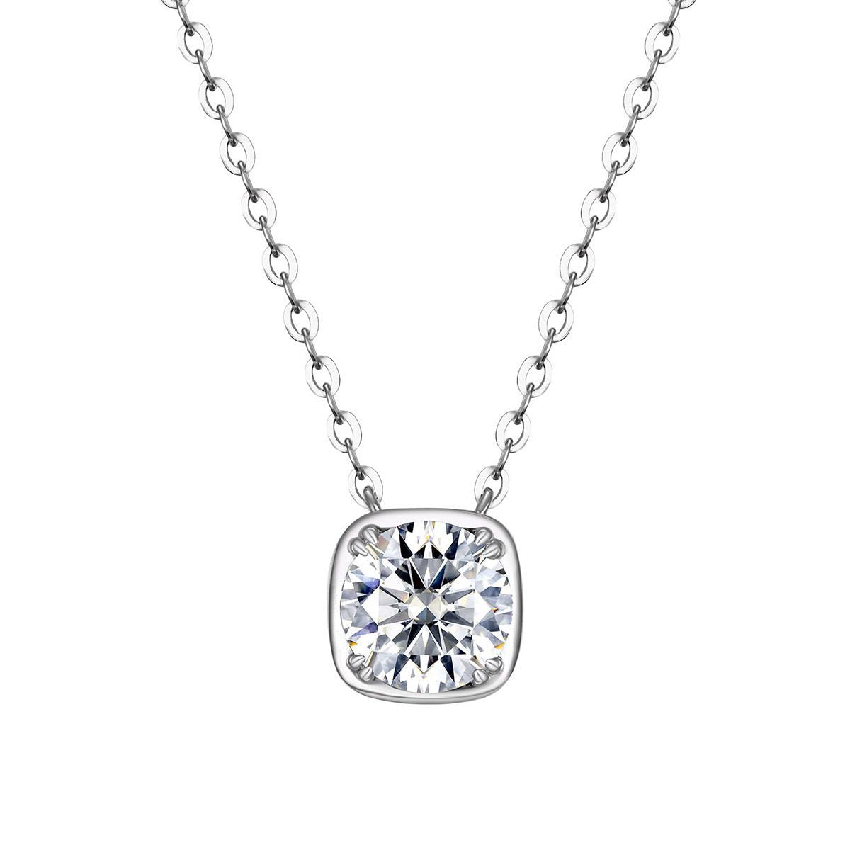 Moissanite Square Solitaire Necklace