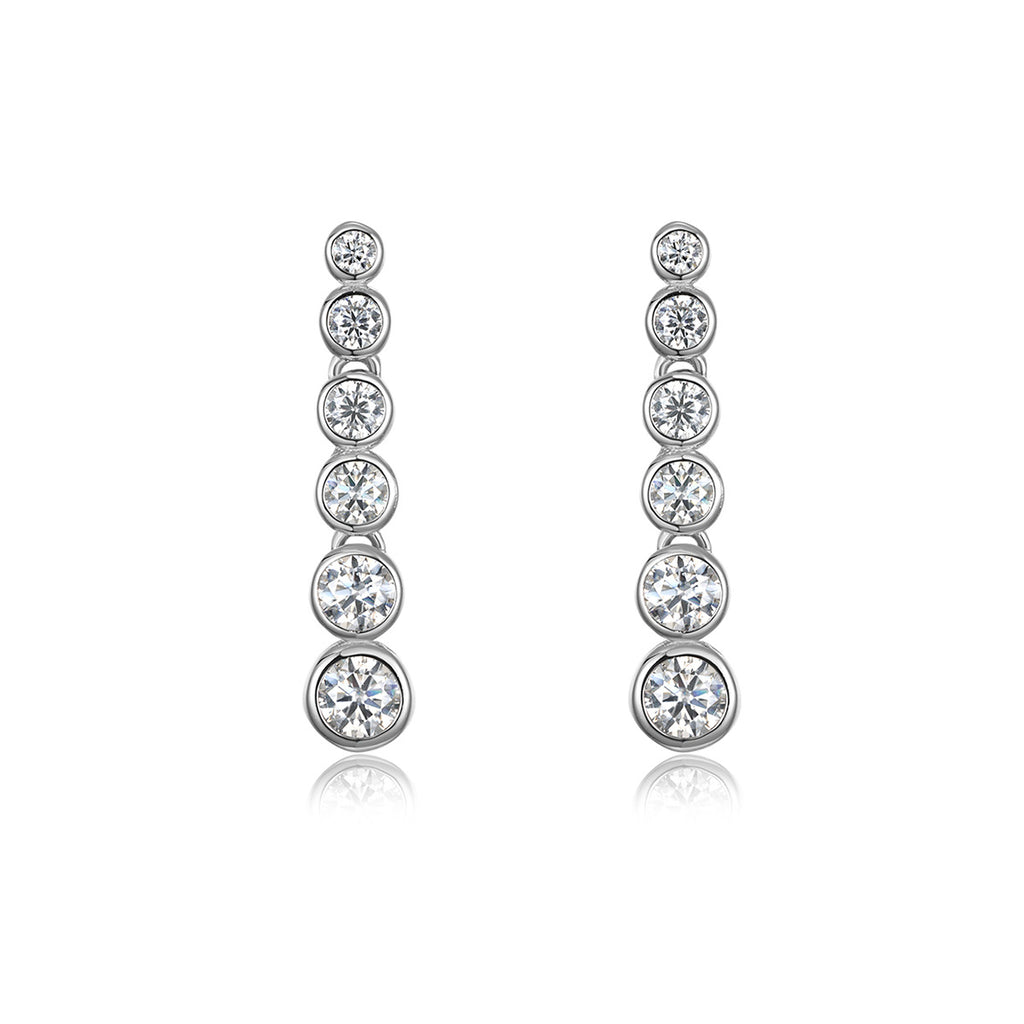 Moissanite Graduated Bezel Earrings