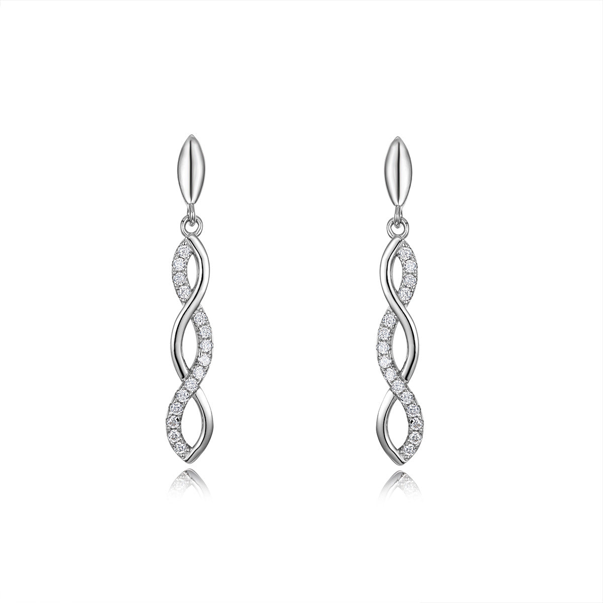 Moissanite Twist Infinity Earrings