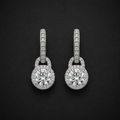 Moissanite Halo Drop Earrings