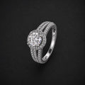 4-Prong Halo Moissanite Ring