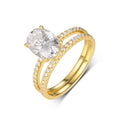 Moissanite Oval Ring Set