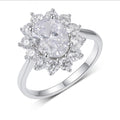 Moissanite Oval Sunflower Ring