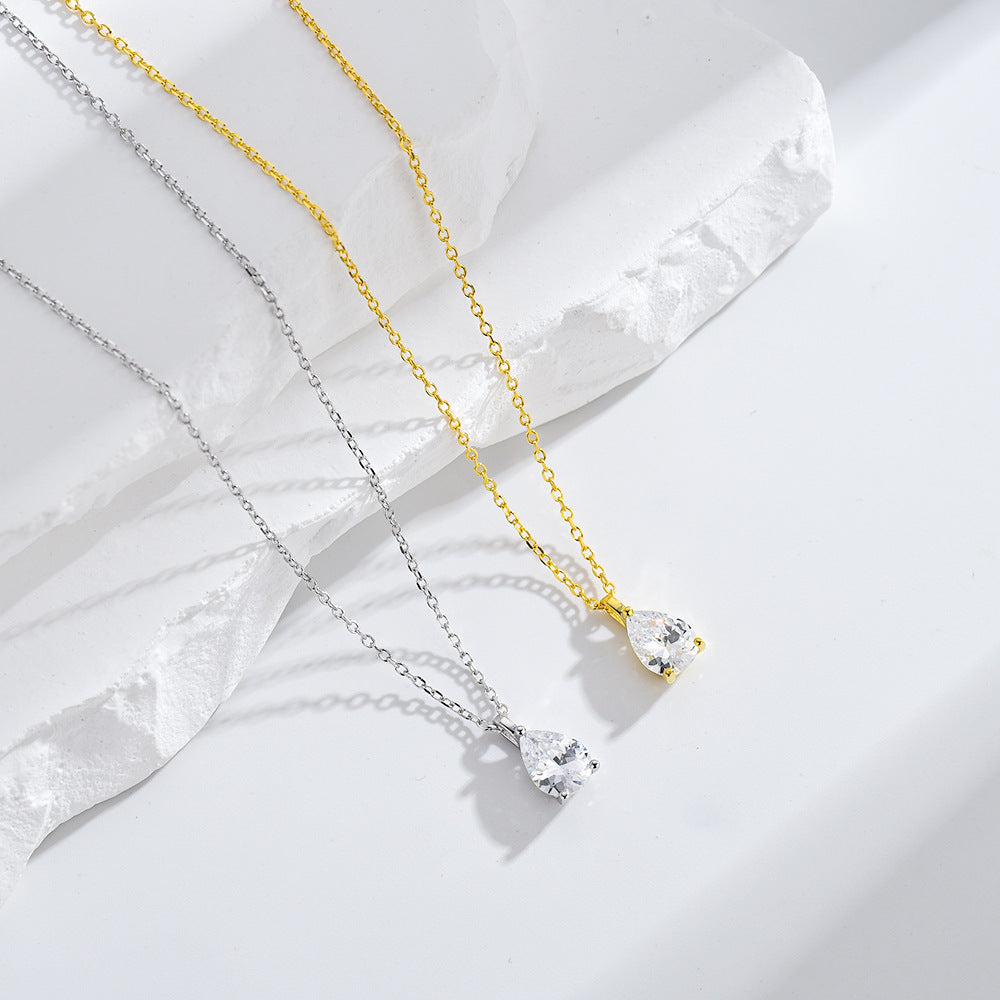 Moissanite Pear Pendant Necklace