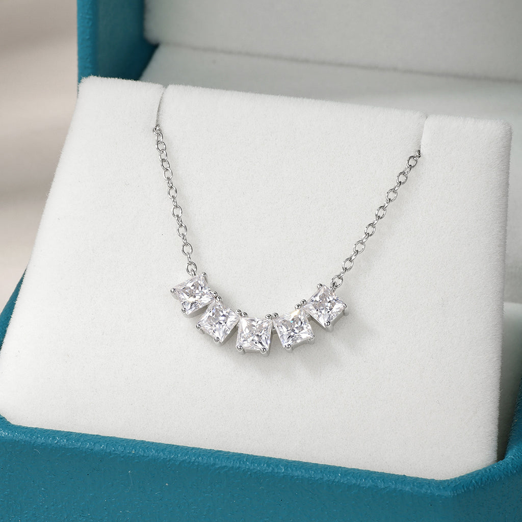 Moissanite Fan Stone Necklace