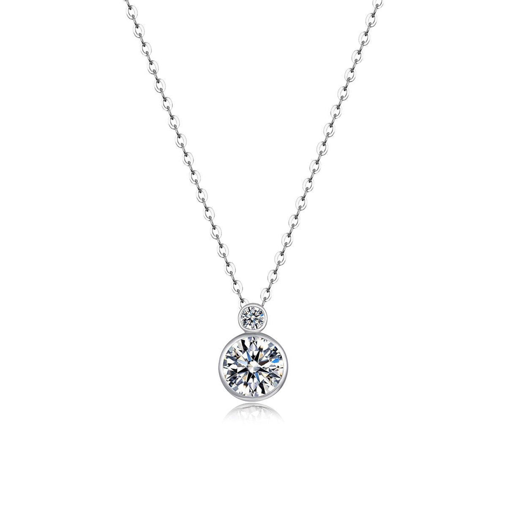 Moissanite Double Bezel Necklace