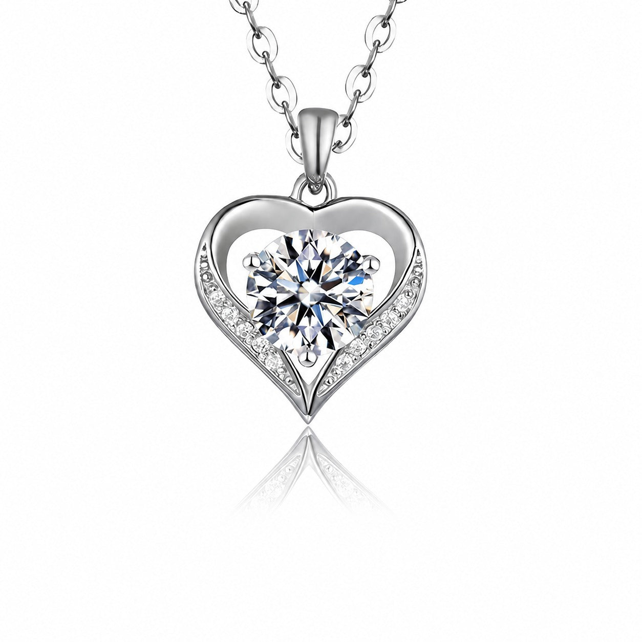 Moissanite Heart Openwork Necklace