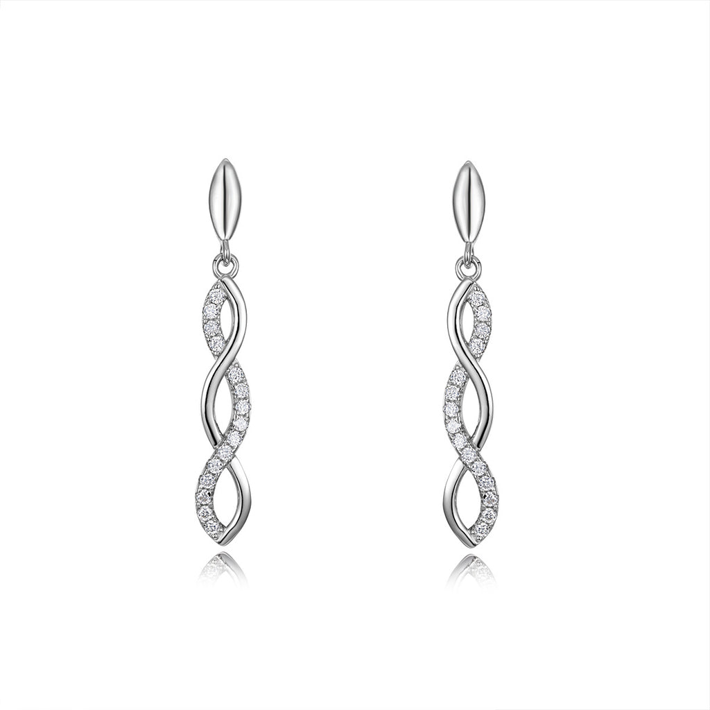 Moissanite Twist Infinity Earrings