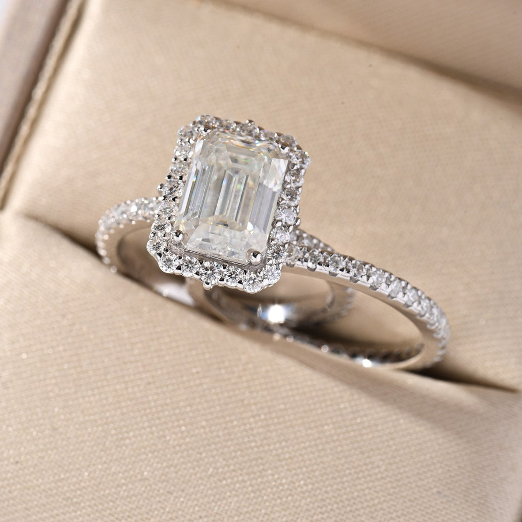 Moissanite Radiant Split Ring