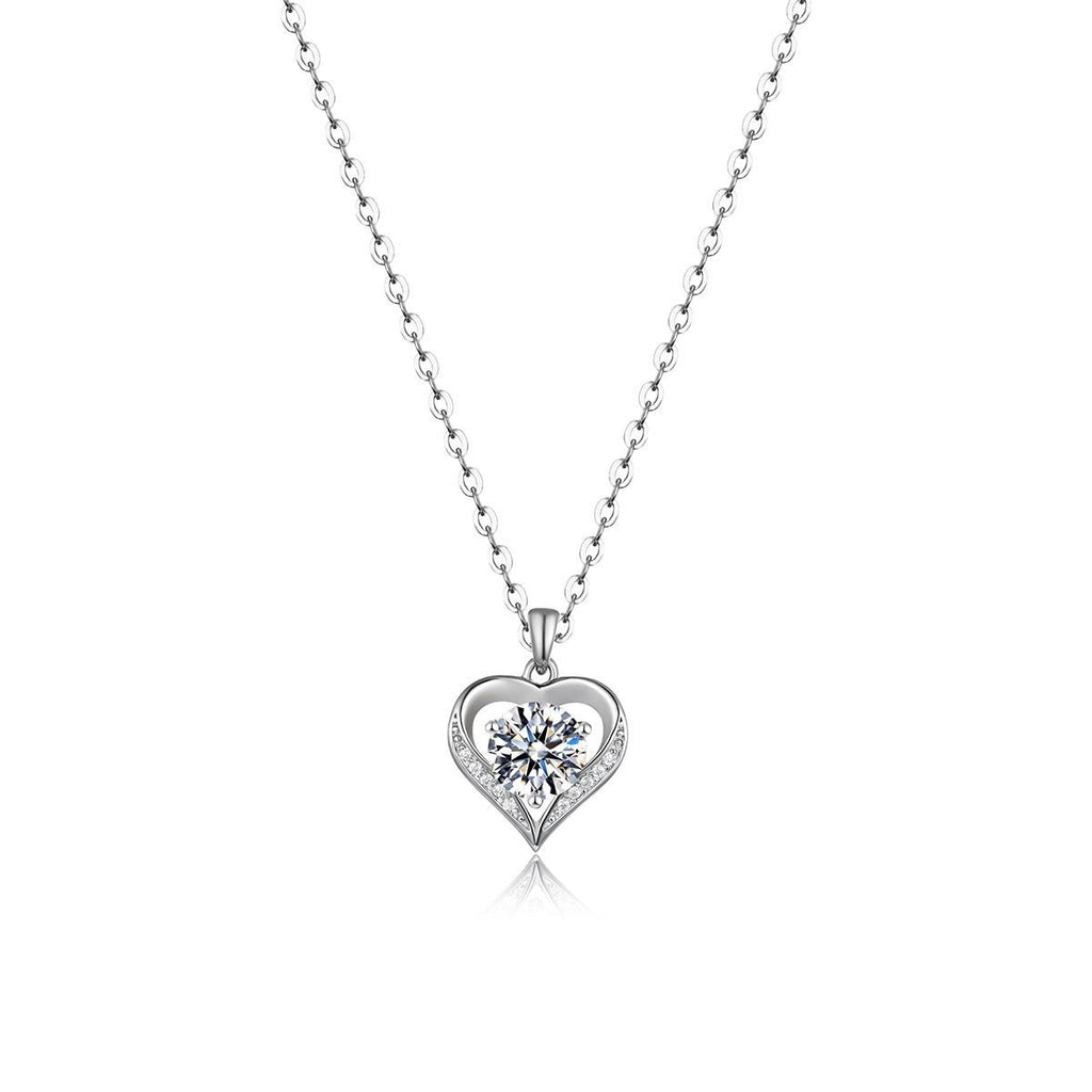 Moissanite Heart Openwork Necklace