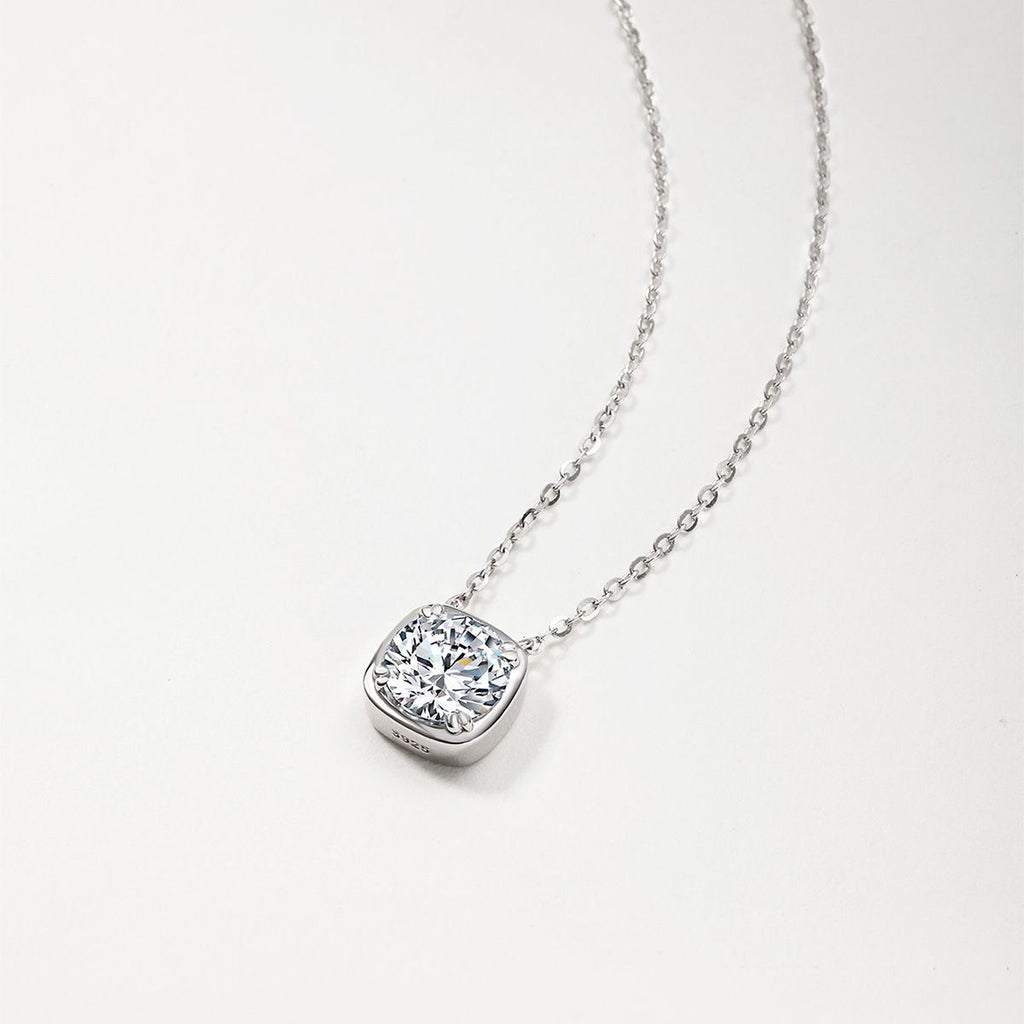 Moissanite Square Solitaire Necklace