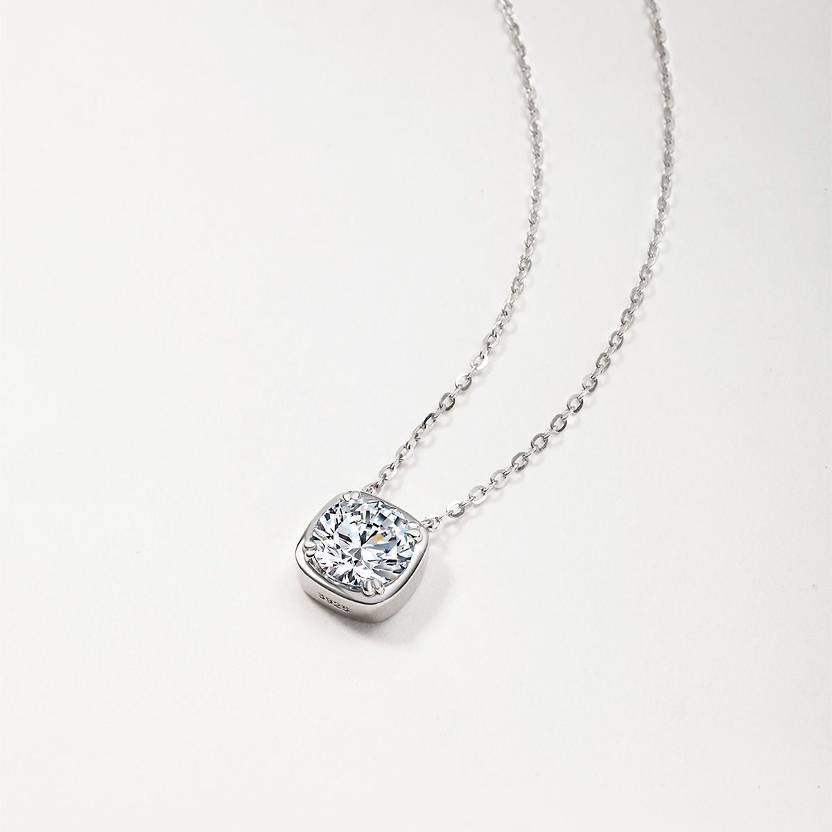Moissanite Square Solitaire Necklace