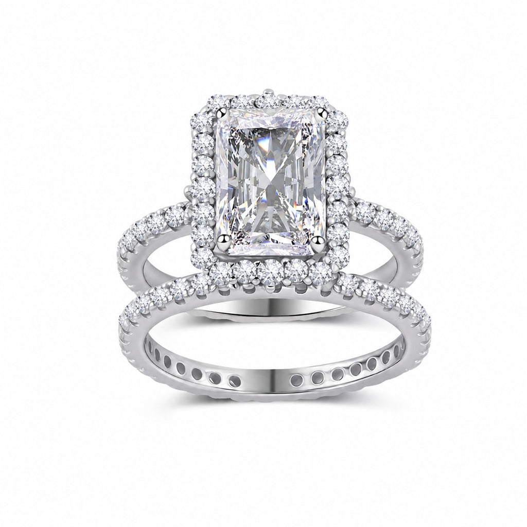 Moissanite Radiant Split Ring