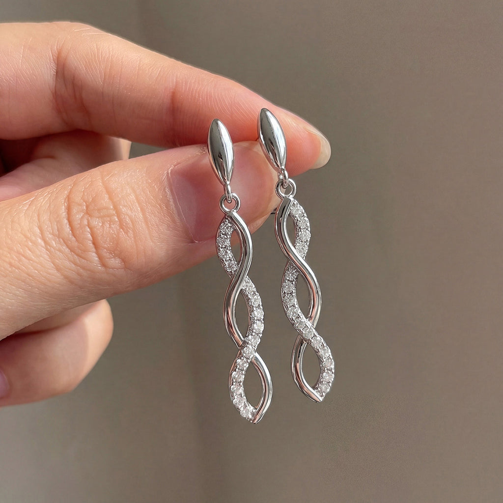 Moissanite Twist Infinity Earrings