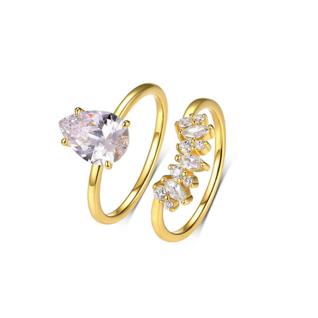 Moissanite Pear Ring Set
