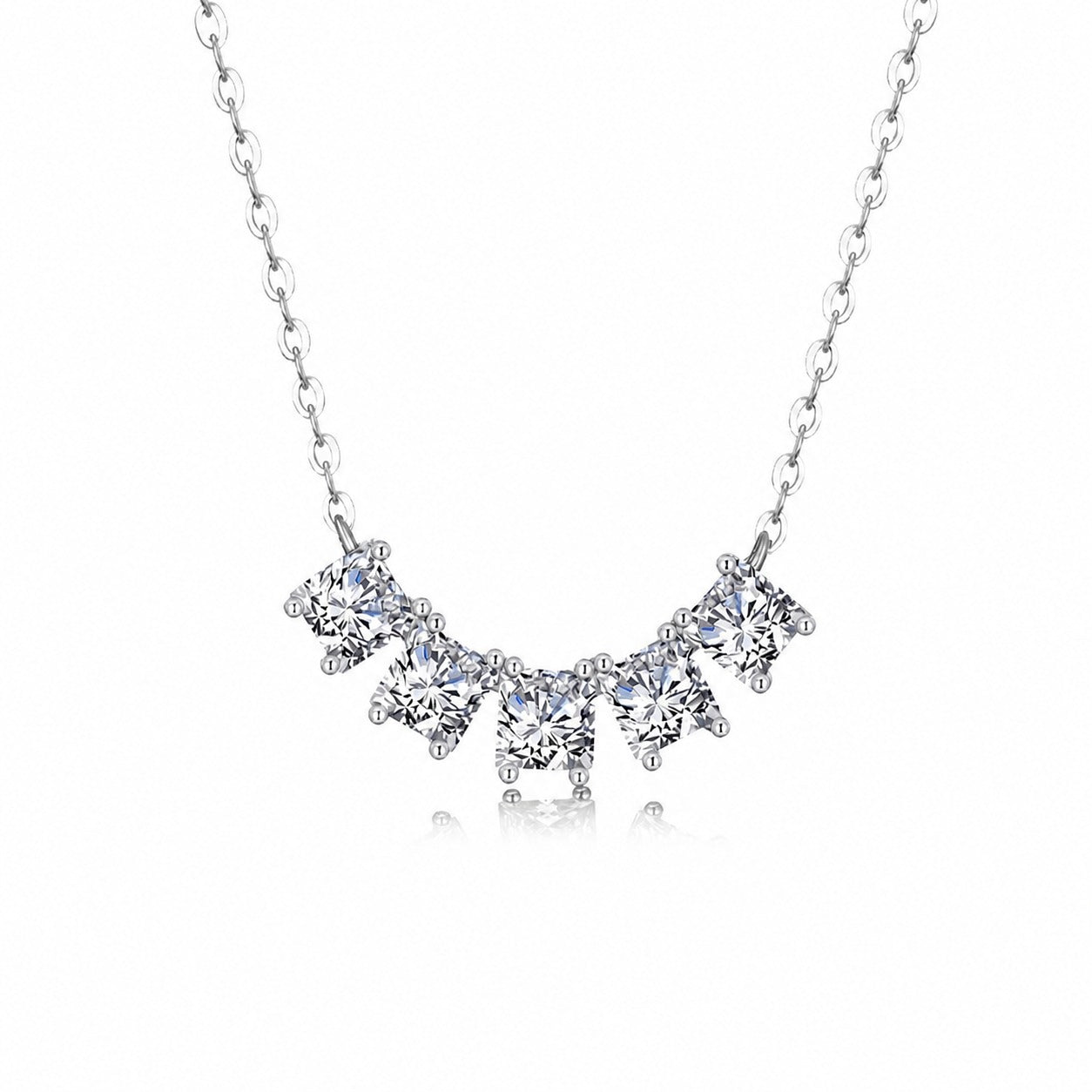 Moissanite Fan Stone Necklace