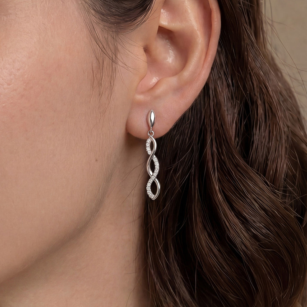 Moissanite Twist Infinity Earrings