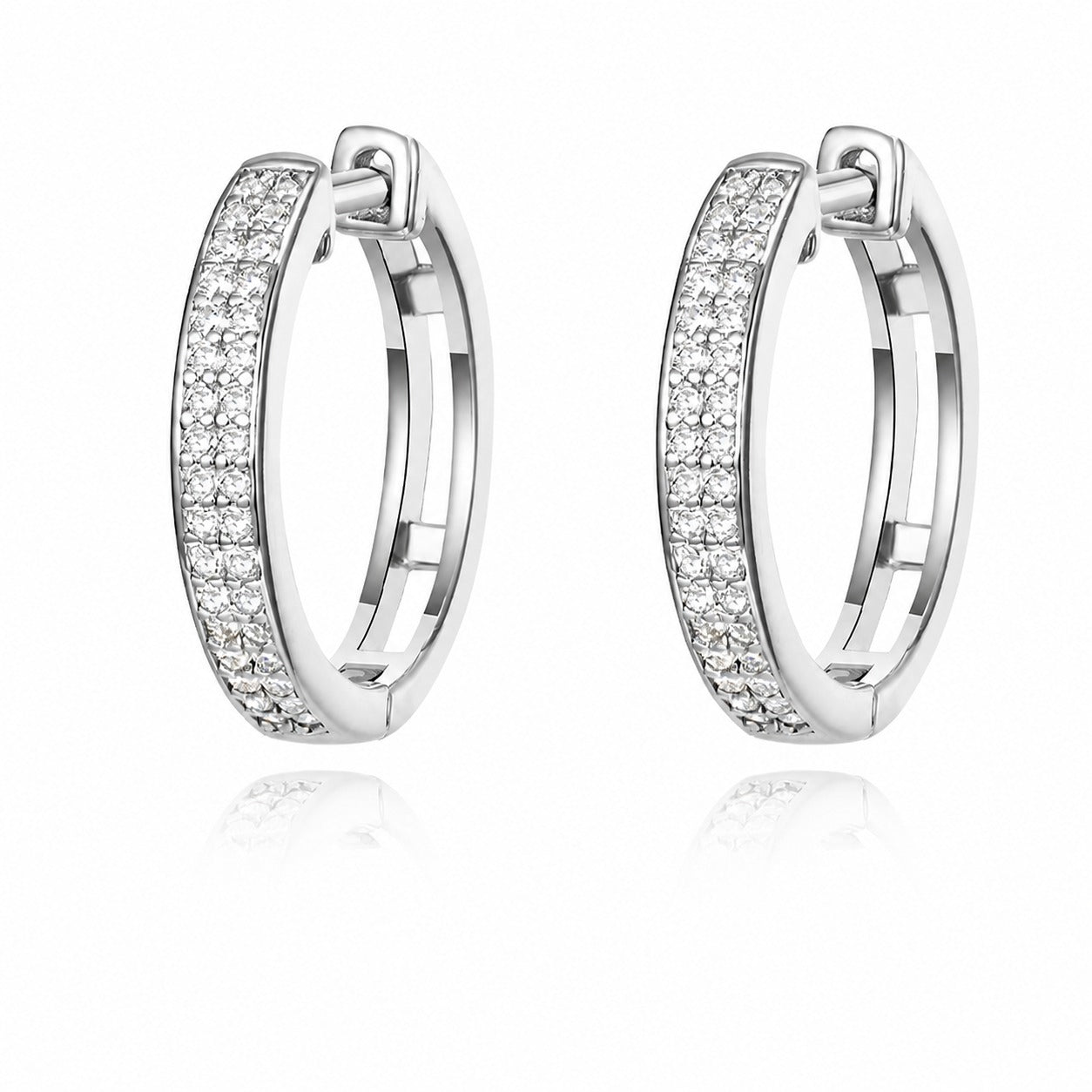 Moissanite Pave Hoop Earrings