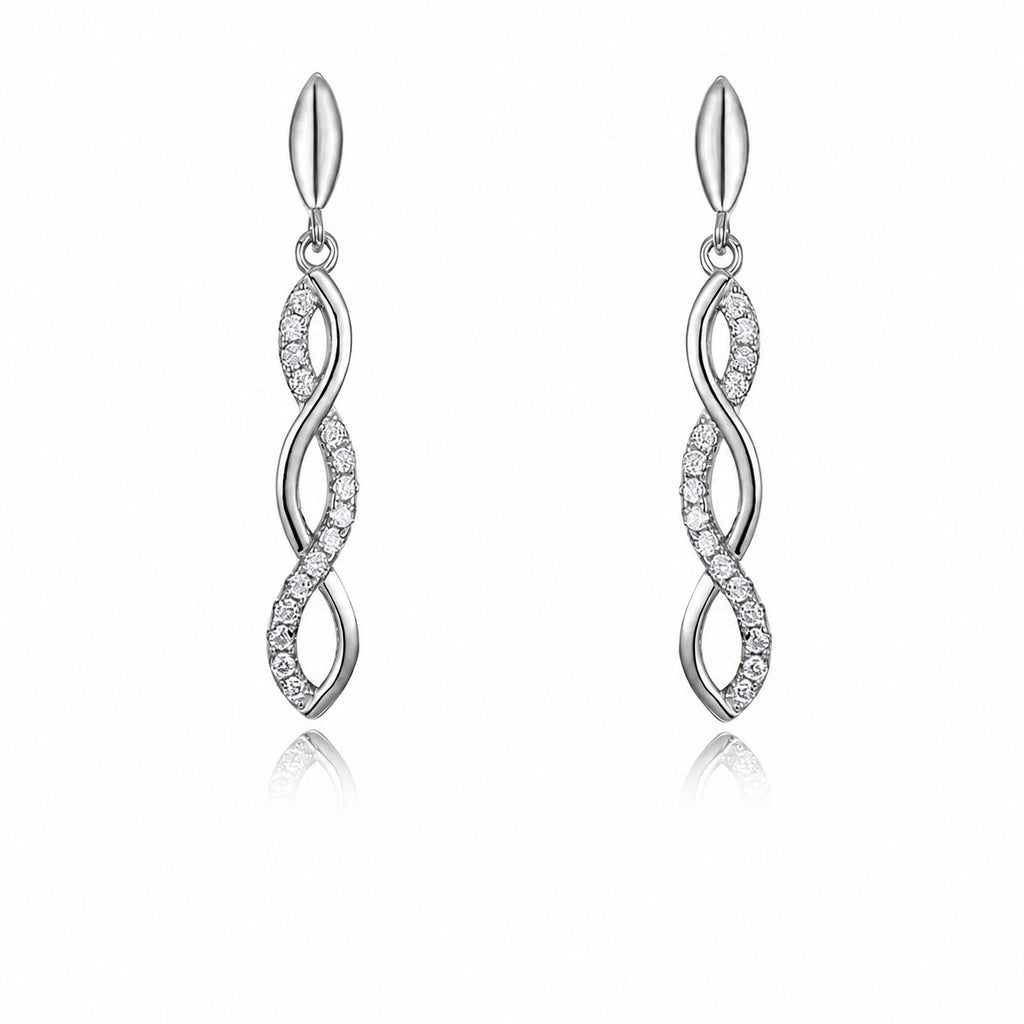 Moissanite Twist Infinity Earrings