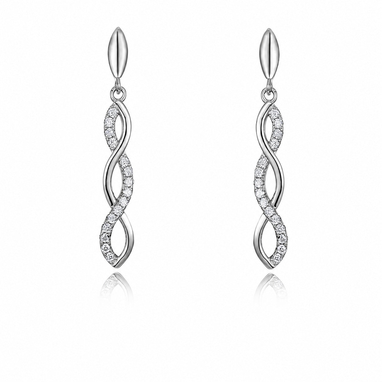 Moissanite Twist Infinity Earrings
