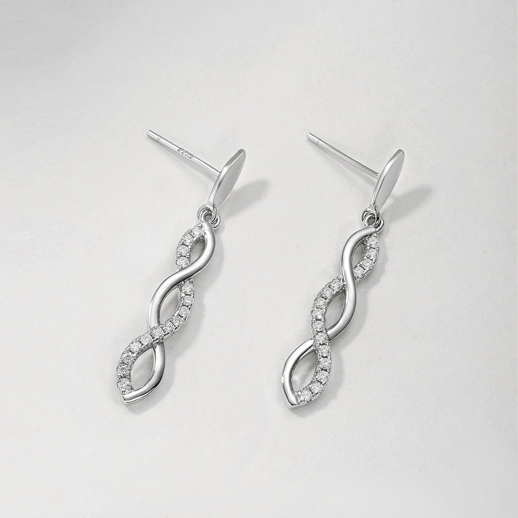 Moissanite Twist Infinity Earrings