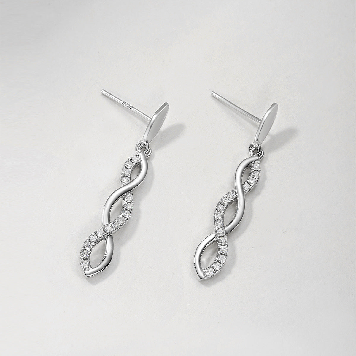Moissanite Twist Infinity Earrings