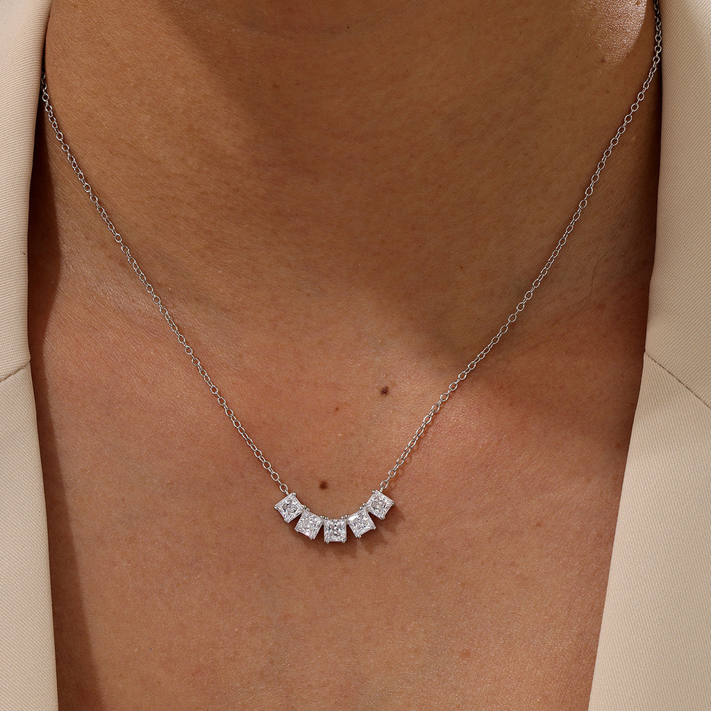 Moissanite Fan Stone Necklace