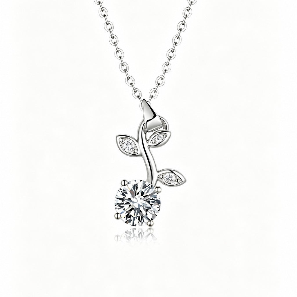 Moissanite Branch Leaf Necklace