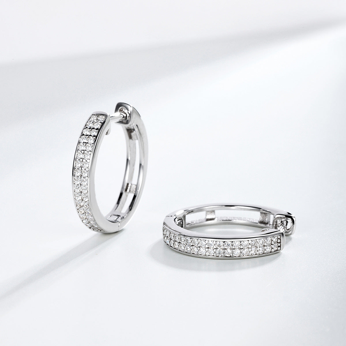 Moissanite Pave Hoop Earrings
