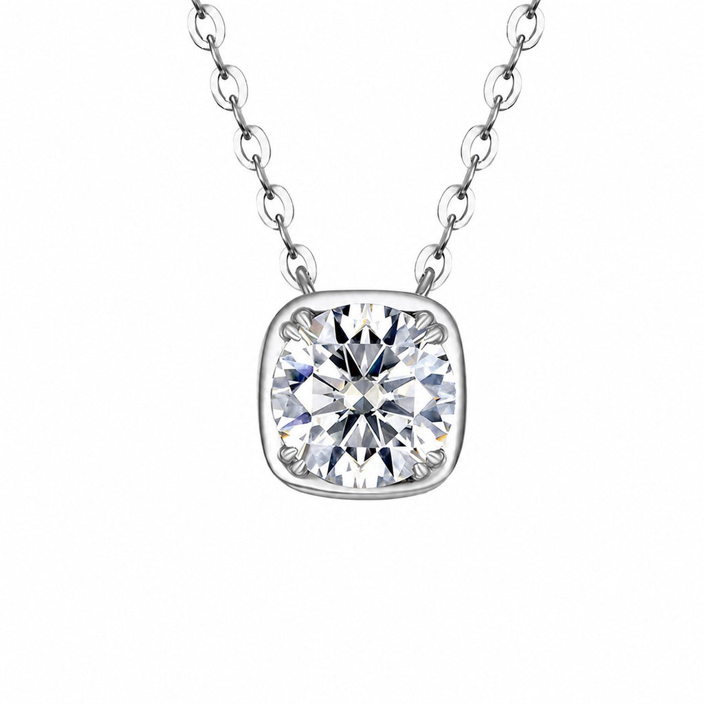 Moissanite Square Solitaire Necklace