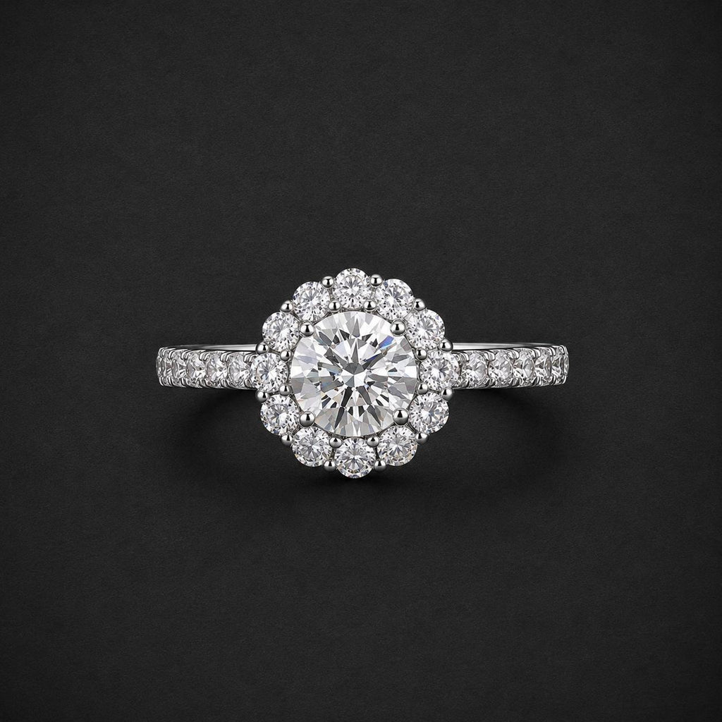 Halo-Moissanite Ring