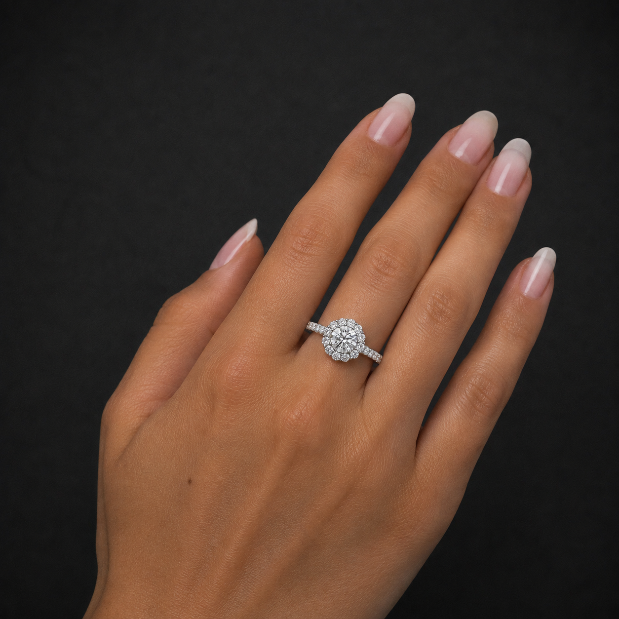 Halo-Moissanite Ring